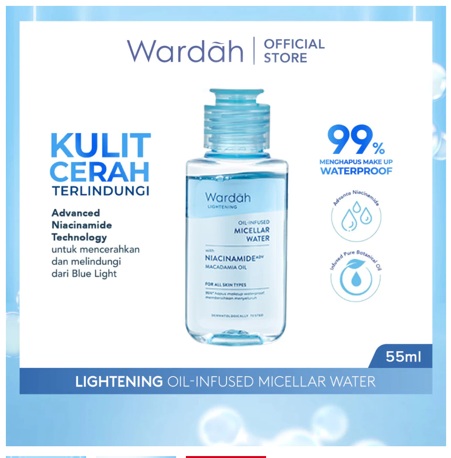Wardah Lightening Paket Lengkap - Bright & Protect (Serum Ampoule, Night Cream, Face Toner, Day Cream, Facial Wash, Sheet Mask