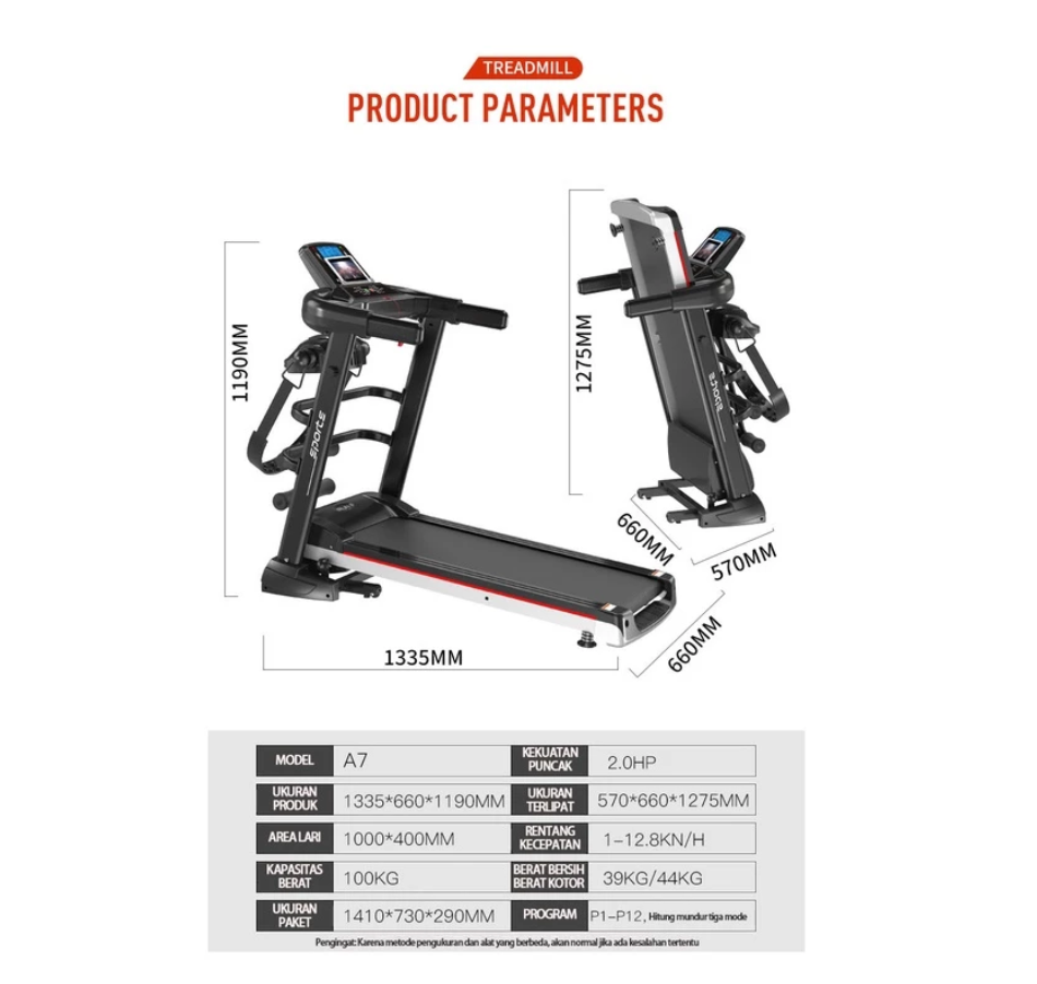 Ultra Tenang Treadmill Listrik 2.0HP Treadmill Elektrik Cerdas