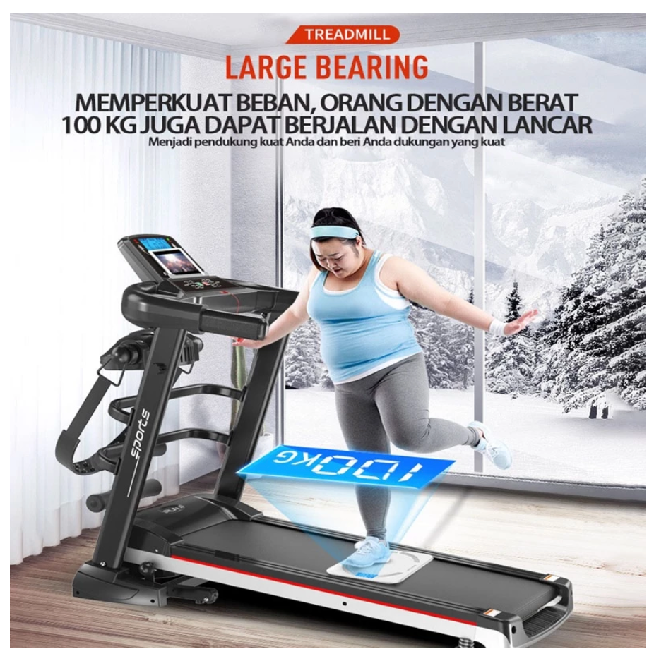 Ultra Tenang Treadmill Listrik 2.0HP Treadmill Elektrik Cerdas