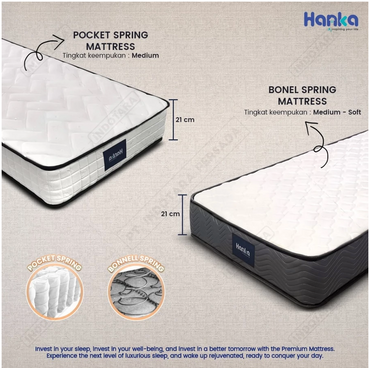 Kasur Spring Bed Tebal 21cm Empuk & Nyaman Free Bantal