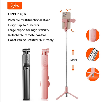 Tripod Bluetooth Remote with LED Fill Light, Adjustable Phone Stand for Vlog/Youtube/TikTok