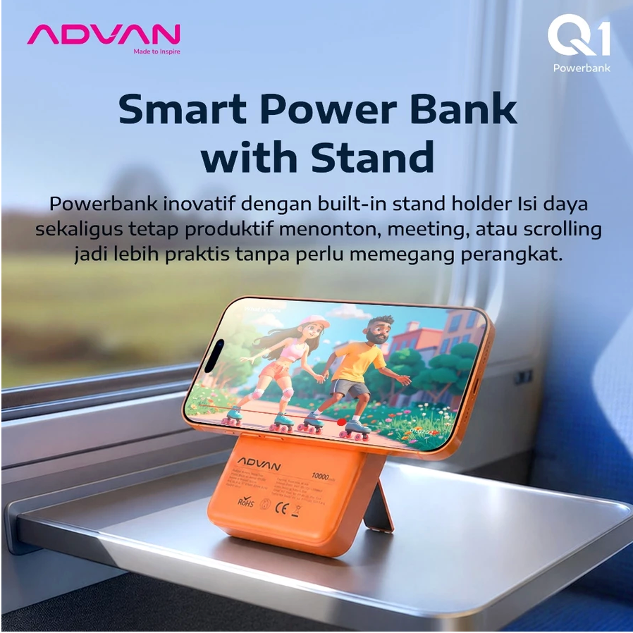 ADVAN Powerbank Slim10 | 10000mAh | 22.5W PD Fast Charging Dual Output Type-C Type-A |