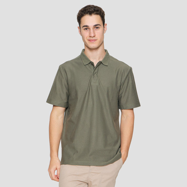 Cole Solid Twill Knit Hidden Plakat Kaos Polo Pria 121847271