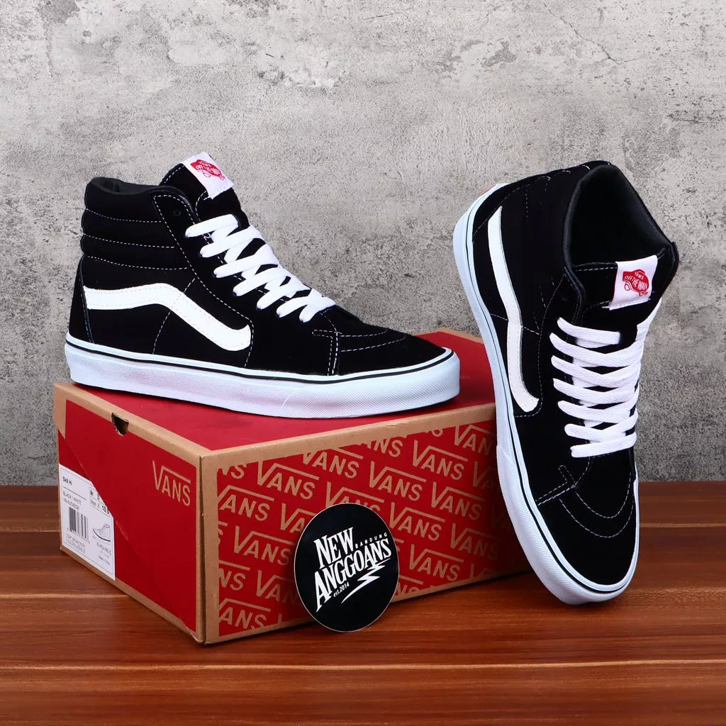 Sepatu Vans SK8 High Classic Black White
