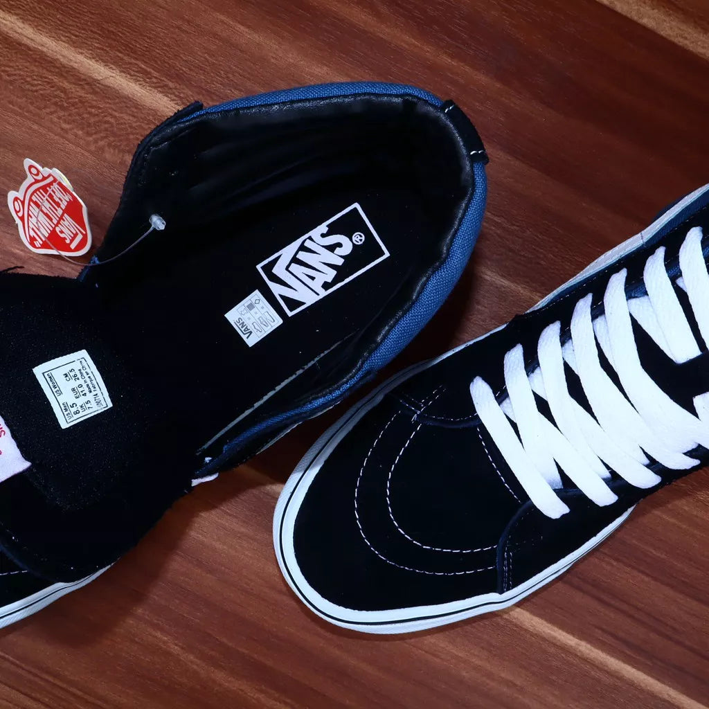 Sepatu Vans Sk8 Skate High Navy Blue White