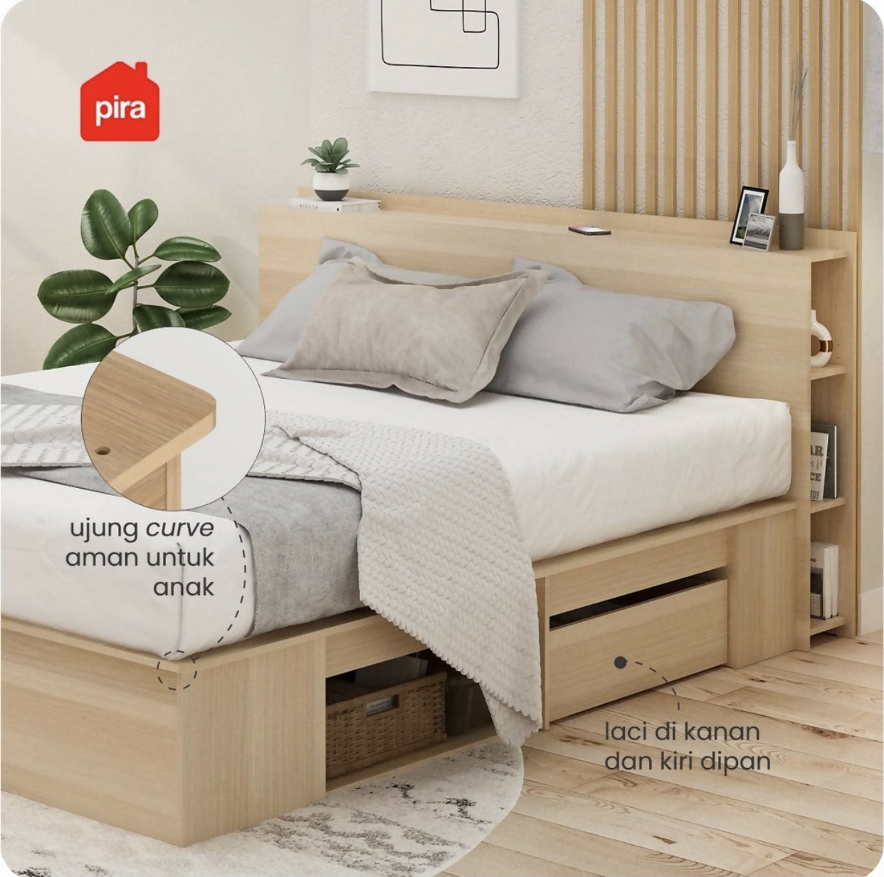 Pira Bavarian - Morgan BD 180R Divan / Tempat Tidur dengan Laci Penyimpanan