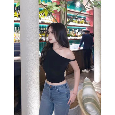 ELEVENBASIC - GWEN SET | ONE SET & TOP ONLY | SETELAN WANITA ONE SHOULDER OFF SHOULDER STRETCHY BISA DIBELI