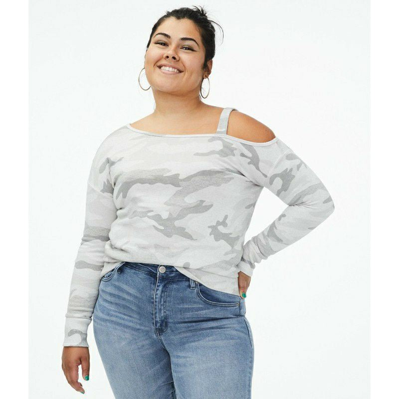 AEROPOSTALE sweatshirt Off Shoulder Camo