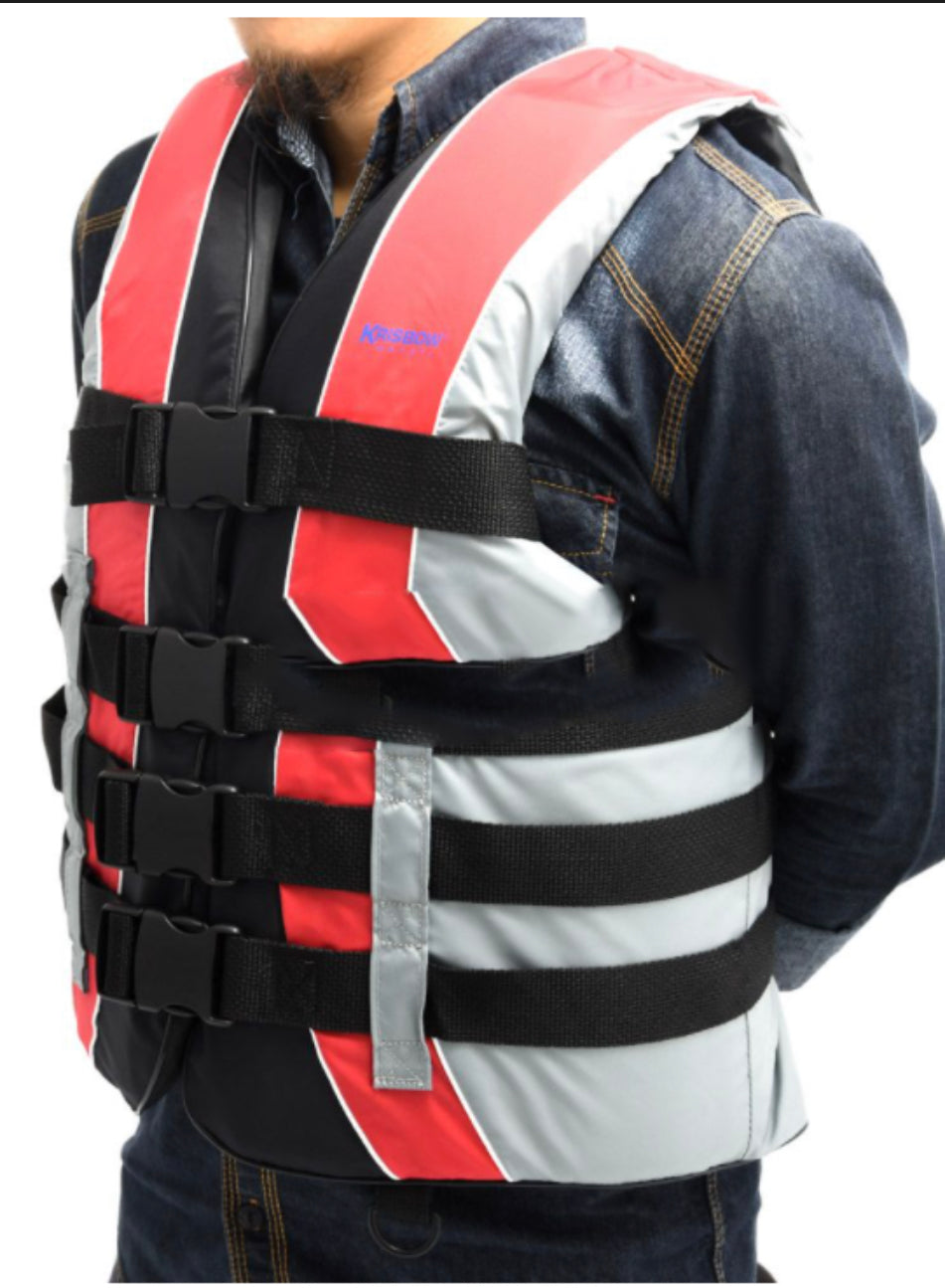 LIFE VEST JACKET RED/GREY