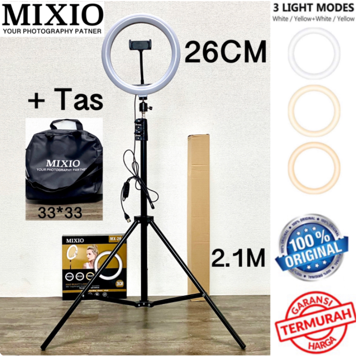 Ring Light 26cm + Light Stand Tripod 2M (Plus Bag)
