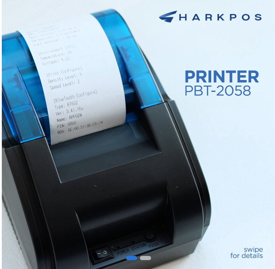 PRINTER BLUETOOTH THERMAL 58MM EPPOS RPP02N SHARKPOS BLUETOOTH