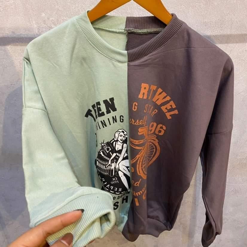 Sweater Crewneck Kombinasi Teen Shining