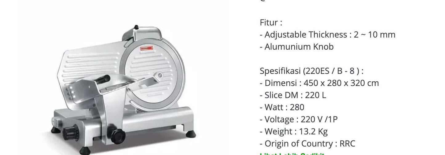 Meat slicer ( mesin iris daging )