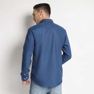 VENGOZ Kemeja Pria Slim Fit Premium - Navy Shirt