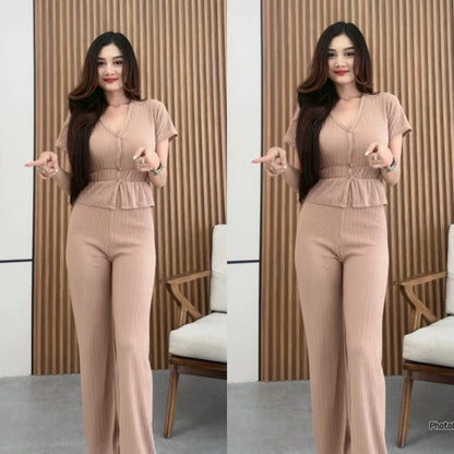 Manda SET | Setelan Atasan dan Celana Panjang| Setelan Kekinian| Kulot Highwaist | Setelan Liburan Bisa dibeli atasan saja