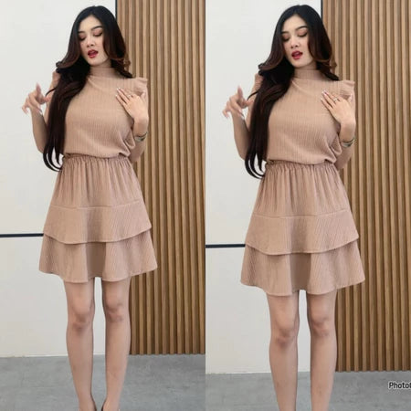 SET | Setelan Atasan dan Mini Skirt | Setelan Kekinian| Rok Susun | Setelan Liburan Bisa dibeli atasan saja