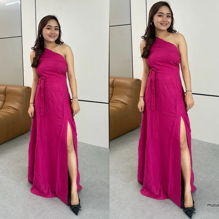 Shoulder Out Sabrina Long Dress | Dress Summer | Dress Liburan | Dress Pesta