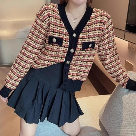 EMITA BLOOM baju atasan cardigan cute crop top lengan panjang wanita korean style premium terbaru 2026