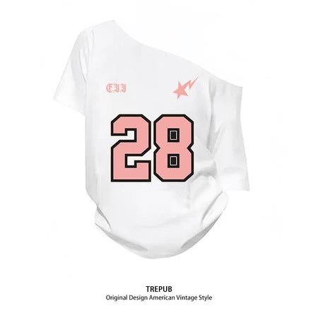 TREPUB. Sabrina T-shirt Oversize Pink 28 Offshoulder Baju Kaos Korean Style | Pria Wanita /391