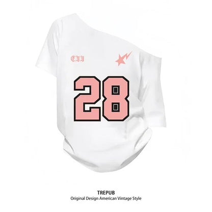 TREPUB. Sabrina T-shirt Oversize Pink 28 Offshoulder Baju Kaos Korean Style | Pria Wanita /391