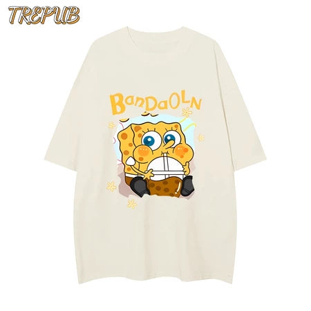 TREPUB. T-shirt Oversize SpongeBob and Patrick Baju Kaos Korean Style | Pria Wanita /235/236