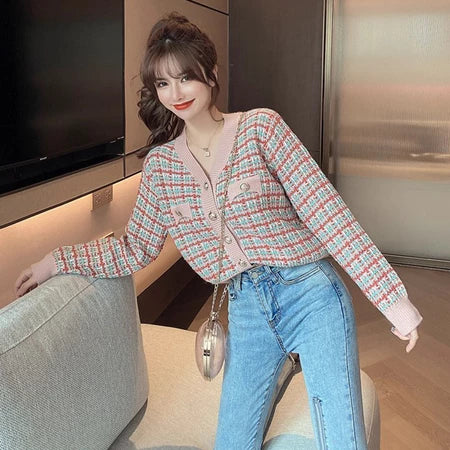 EMITA BLOOM baju atasan cardigan cute crop top lengan panjang wanita korean style premium terbaru 2026