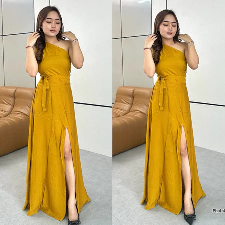 Shoulder Out Sabrina Long Dress | Dress Summer | Dress Liburan | Dress Pesta