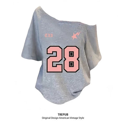 TREPUB. Sabrina T-shirt Oversize Pink 28 Offshoulder Baju Kaos Korean Style | Pria Wanita /391