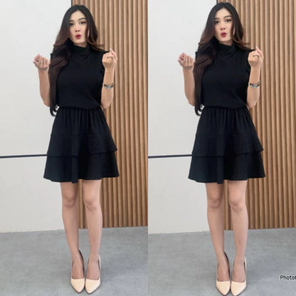 SET | Setelan Atasan dan Mini Skirt | Setelan Kekinian| Rok Susun | Setelan Liburan Bisa dibeli atasan saja