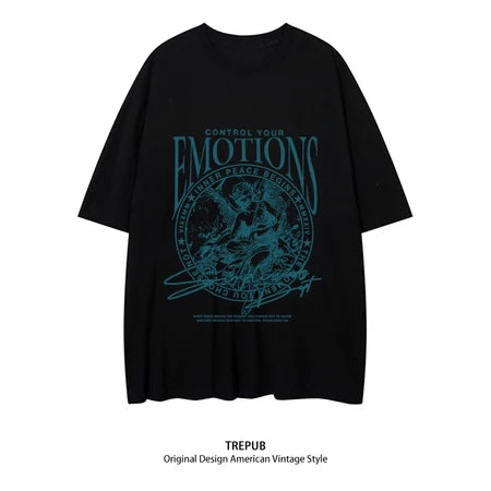 TREPUB. Sabrina T-shirt Oversize off-the-shoulder EMO Baju Kaos Korean Style | Pria Wanita /393