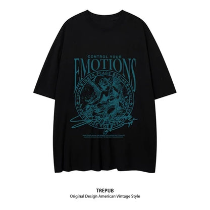 TREPUB. Sabrina T-shirt Oversize off-the-shoulder EMO Baju Kaos Korean Style | Pria Wanita /393