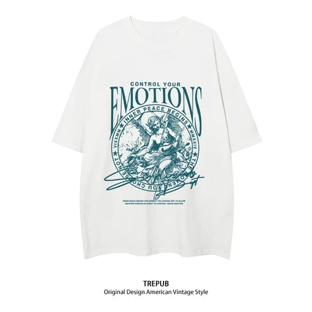 TREPUB. Sabrina T-shirt Oversize off-the-shoulder EMO Baju Kaos Korean Style | Pria Wanita /393