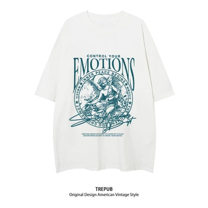 TREPUB. Sabrina T-shirt Oversize off-the-shoulder EMO Baju Kaos Korean Style | Pria Wanita /393