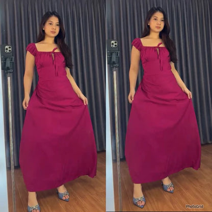KAYLA SLIT LONG DRESS/ KOREAN DRESS/ BUMIL BUSUI FRIENDLY