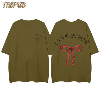 TREPUB.T-shirt Oversize Bow tie at the back Baju Kaos Korean Style | Pria Wanita /14  4.7  10 penilaian