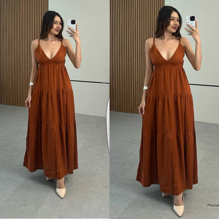 Spageti Long Dress | Dress Pesta | Dress Kundangan | Summer Dress | Dress Liburan
