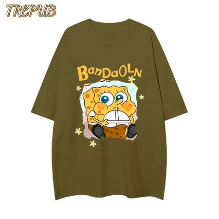 TREPUB. T-shirt Oversize SpongeBob and Patrick Baju Kaos Korean Style | Pria Wanita /235/236
