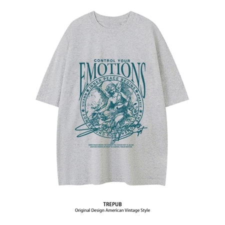 TREPUB. Sabrina T-shirt Oversize off-the-shoulder EMO Baju Kaos Korean Style | Pria Wanita /393