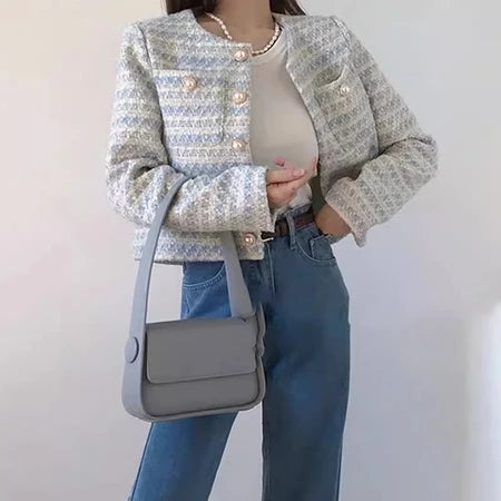EMITA BLOOM baju atasan cardigan cute crop top lengan panjang wanita korean style premium terbaru 2026