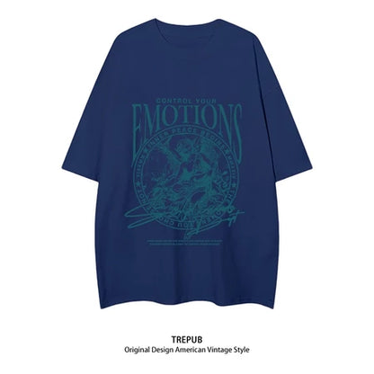 TREPUB. Sabrina T-shirt Oversize off-the-shoulder EMO Baju Kaos Korean Style | Pria Wanita /393
