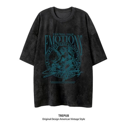 TREPUB. Sabrina T-shirt Oversize off-the-shoulder EMO Baju Kaos Korean Style | Pria Wanita /393