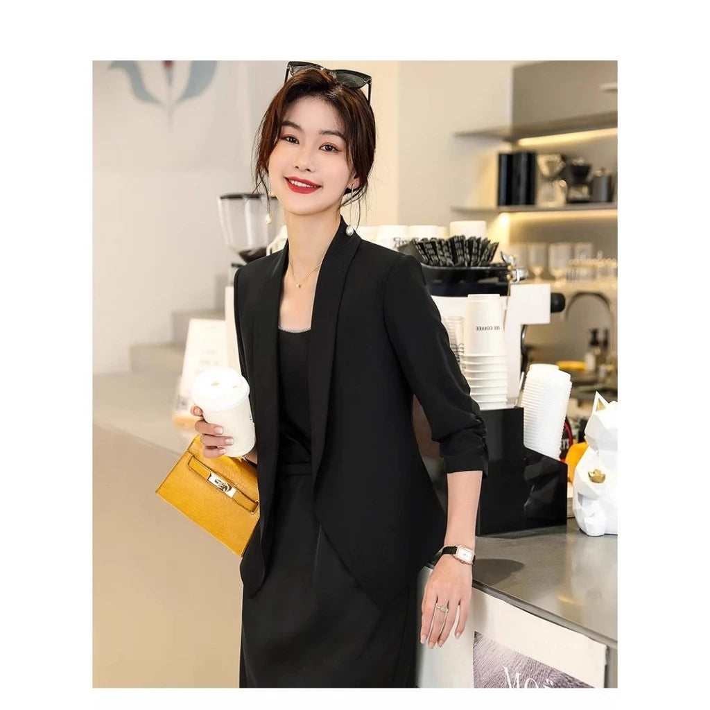 EMITA BLOOM blazer wanita premium elegant baju outer polos kondangan wanita kekinian panjang import korean style terbaru 2026