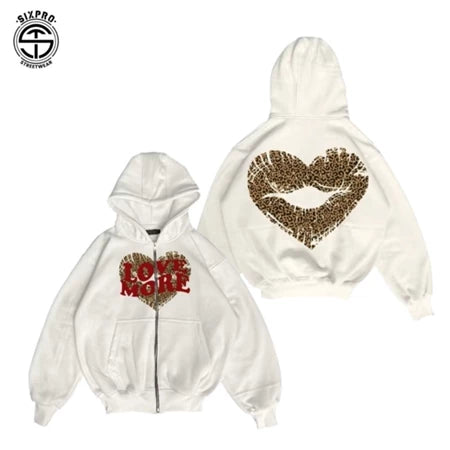 SIXPRO - Hoodie Boxy Zipper Oversize Starboy Broken Putih Pria Wanita Premium