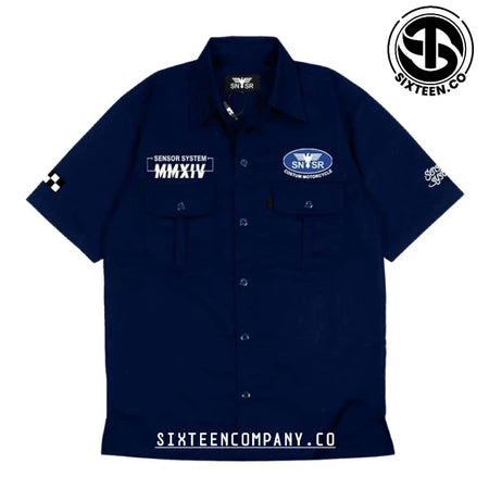 SIXPRO - Kemeja Pria Workshirt Sensor System Kemeja Casual Lengan Pendek Full Bordir Original