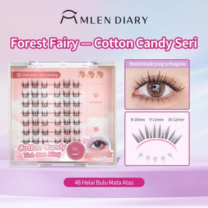 MLEN DIARY Bulu Mata Palsu Cotton Candy Seri Natural Simulasi Iblis Murni Liar Riasan Mata Bulu Mata Peri bulu mata eyelash extension