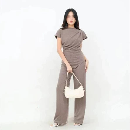 Terbaru RUBY ONE SET Lengan Panjang / Setelan Kulot Wanita Baju Muslim Bahan Knit