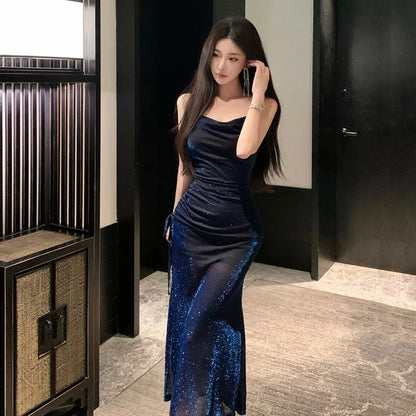 EMITA BLOOM long dress hitam panjang wanita party dress sexy elegant korean style dress pesta import dress press body panjang outfit