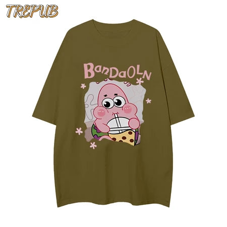 TREPUB. T-shirt Oversize SpongeBob and Patrick Baju Kaos Korean Style | Pria Wanita /235/236