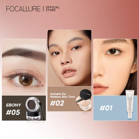 [Hot Bundle]FOCALLURE Makeup Set 3/5/7PCS Bundle Lip tint Eyeshadow Foundation Eyeliner Blush Powder Mascara
