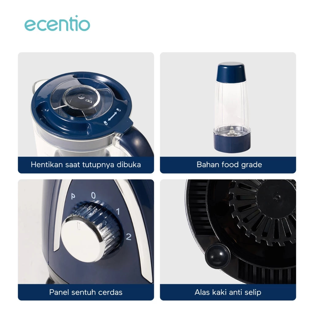 ecentio 5 In 1 Chopper Blender 1000ml+500ml+500ml+300ml juicer blender Bumbu Alat 304 stainless steel Penggiling daging Food